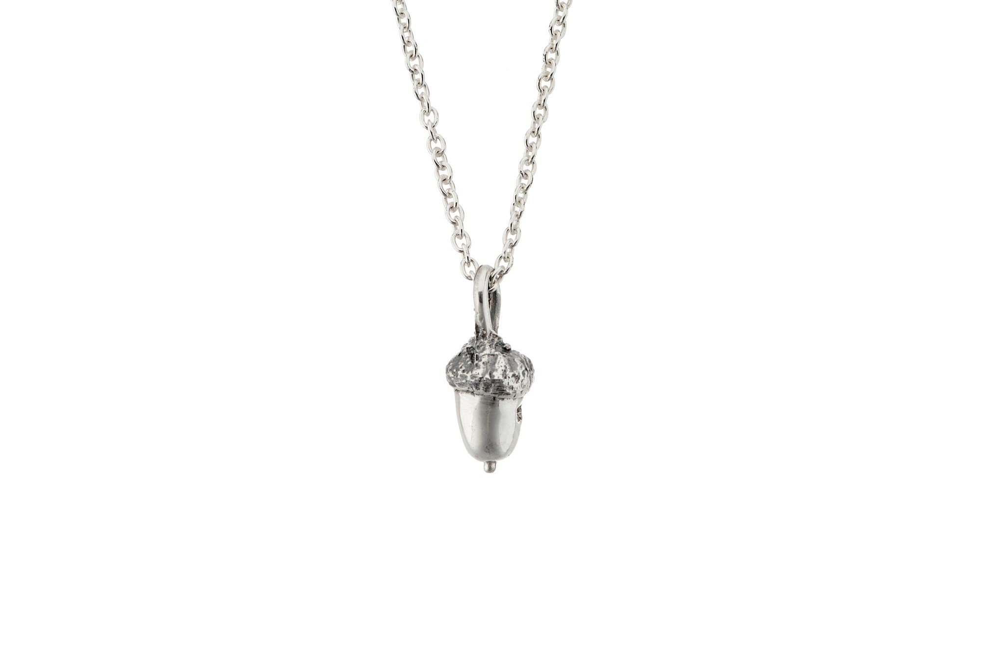 Tiny Silver Acorn Necklace