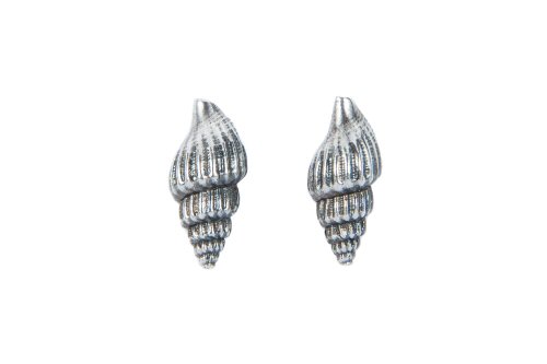 Silver Dog Whelk Shell Stud Earrings